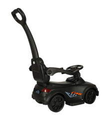 Masinuta pentru copii cu maner parental, bara de protectie, sunete si lumini, Negru