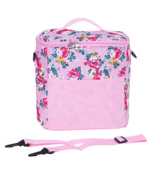 Thermal-Insulating Beach or Camping Bag 11l Pink Floral Pattern