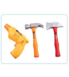 Set 48 instrumente bricolaj de jucarie pentru copii, cu cutie de depozitare