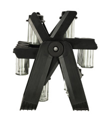 Set 18 recipiente condimente cu suport rotativ, 26 cm x 22.5 cm x 34.5 cm, Negru