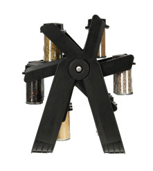 Set 18 recipiente condimente cu suport rotativ, 26 cm x 22.5 cm x 34.5 cm, Negru