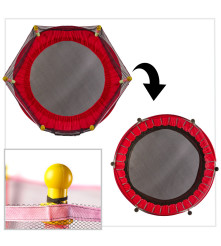 Trambulina cu plasa de protectie pentru copii, 140 cm, sarcina maxima 150 kg, rosu