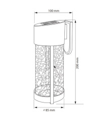 Aplica LED solara VETRO LED/1,2V IP44