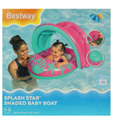 Colac Inot Bestway cu Parasolar pentru Bebelusi 1-2 ani, 18 kg, roz