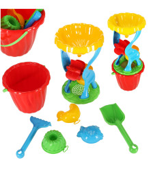 Set galeata cu accesorii pentru nisip si plaja, MARIOINEX, multicolor