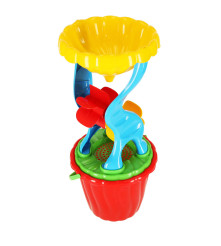 Set galeata cu accesorii pentru nisip si plaja, MARIOINEX, multicolor