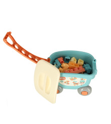 Set Blocuri de Constructie Interactive din Plastic, Carucior de Jucarie cu 32 de Piese, Multicolor