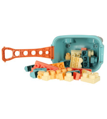 Set Blocuri de Constructie Interactive din Plastic, Carucior de Jucarie cu 32 de Piese, Multicolor