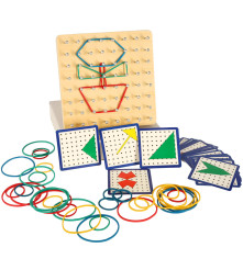 Puzzle din lemn pentru forme cu benzi de cauciuc 15 x 15 x 2.3 cm