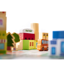 Set 120 Piese Blocuri Din Lemn Pentru Copii, Puzzel Educational