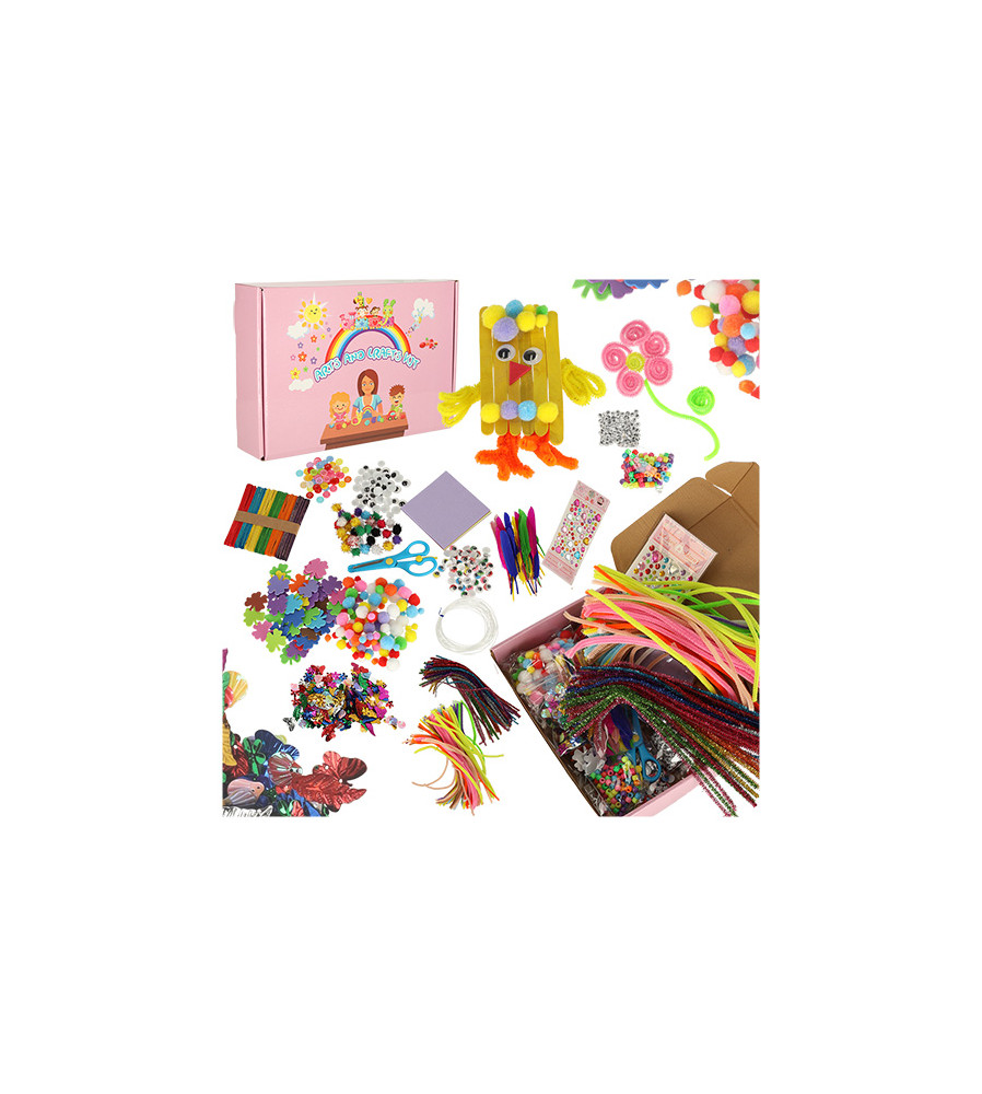 Set 1200 de piese de arta creativa pentru copii, Multicolor, 6+