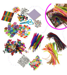 Set 1200 de piese de arta creativa pentru copii, Multicolor, 6+