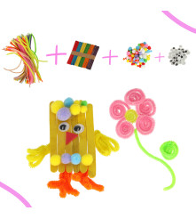 Set 1200 de piese de arta creativa pentru copii, Multicolor, 6+