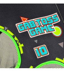 Joc de dexteritate, aruncare la tinta cu saci, negru- verde