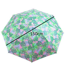 Umbrela de soare pentru balcon, gradina sau plaja, pilabila cu imprimeu frunze colorate, 180 cm