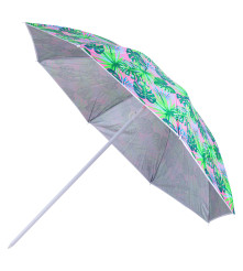 Umbrela de soare pentru balcon, gradina sau plaja, pilabila cu imprimeu frunze colorate, 180 cm