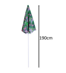Umbrela de soare pentru balcon, gradina sau plaja, pilabila cu imprimeu frunze colorate, 180 cm