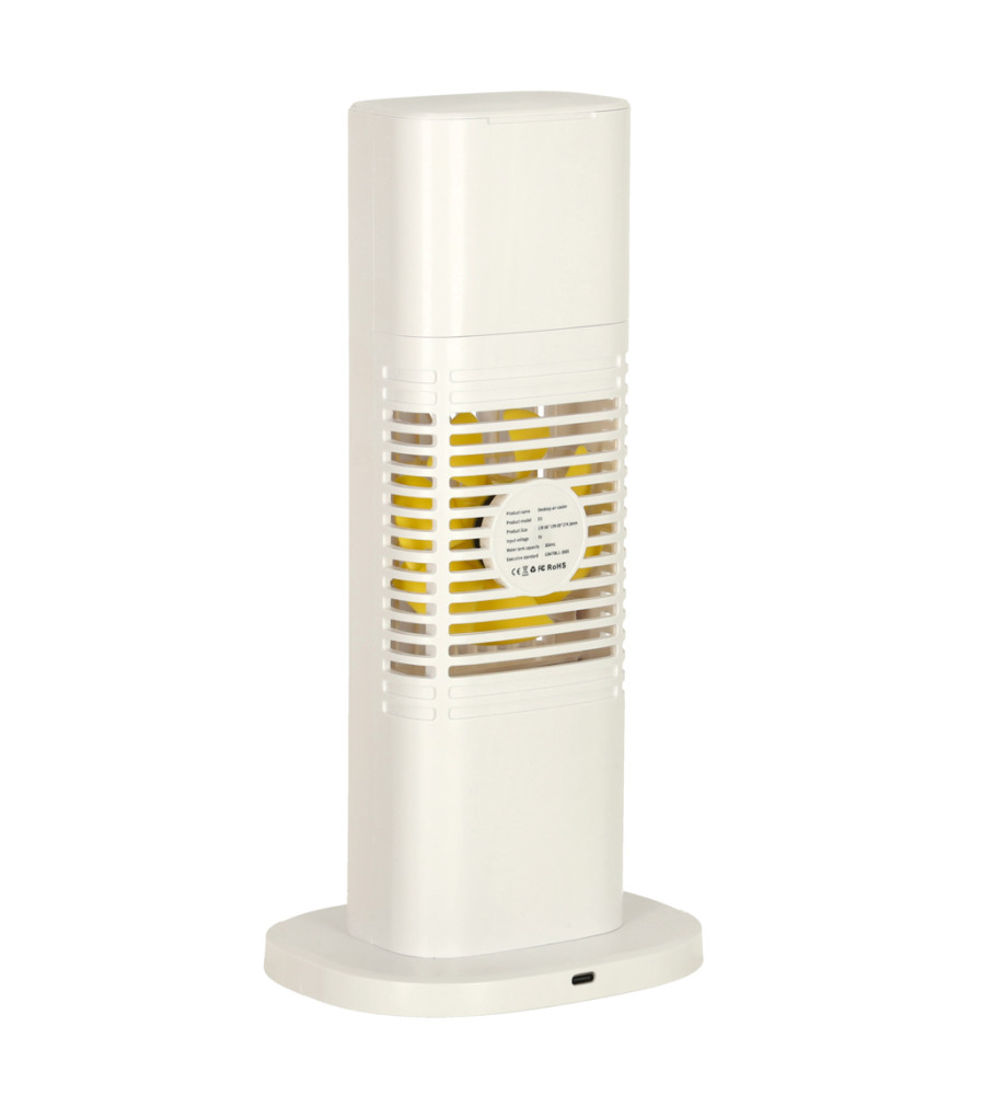 Ventilator de birou portabil, cu umidificator, usb, alb