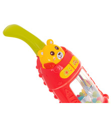 Aspirator vertical de jucarie, interactiv, pentru copii, cu sunet, rosu
