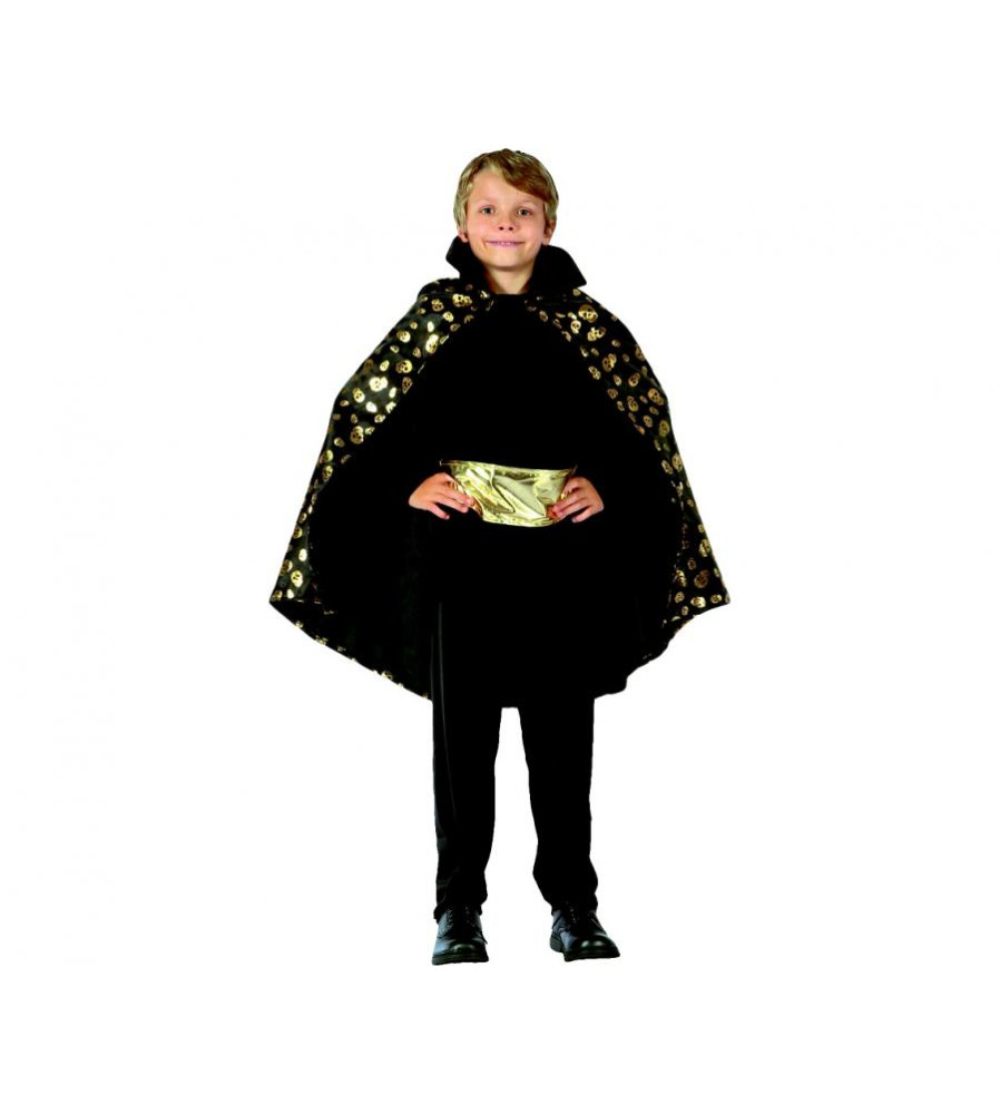 Costum carnaval Golden Vampir pentru copii, pelerina si centura, marime 120/130 (6-8 ani )