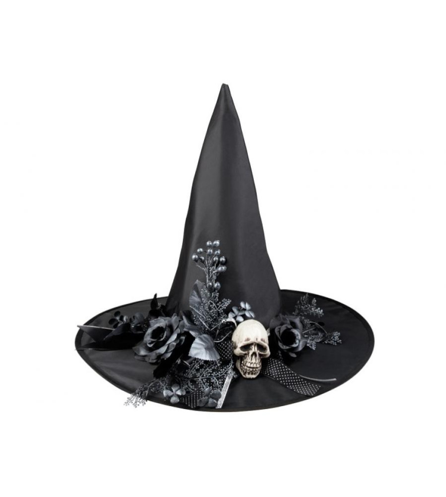 Pălărie de vrăjitoare Skulla, negru