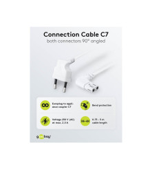Cablu de conectare goobay Eurostecker  înclinată pe ambele părți, 3 m, alb