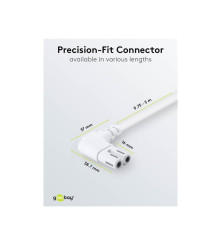 Cablu de conectare goobay Eurostecker  înclinată pe ambele părți, 3 m, alb