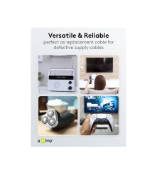 Cablu de conectare goobay Eurostecker  înclinată pe ambele părți, 3 m, alb