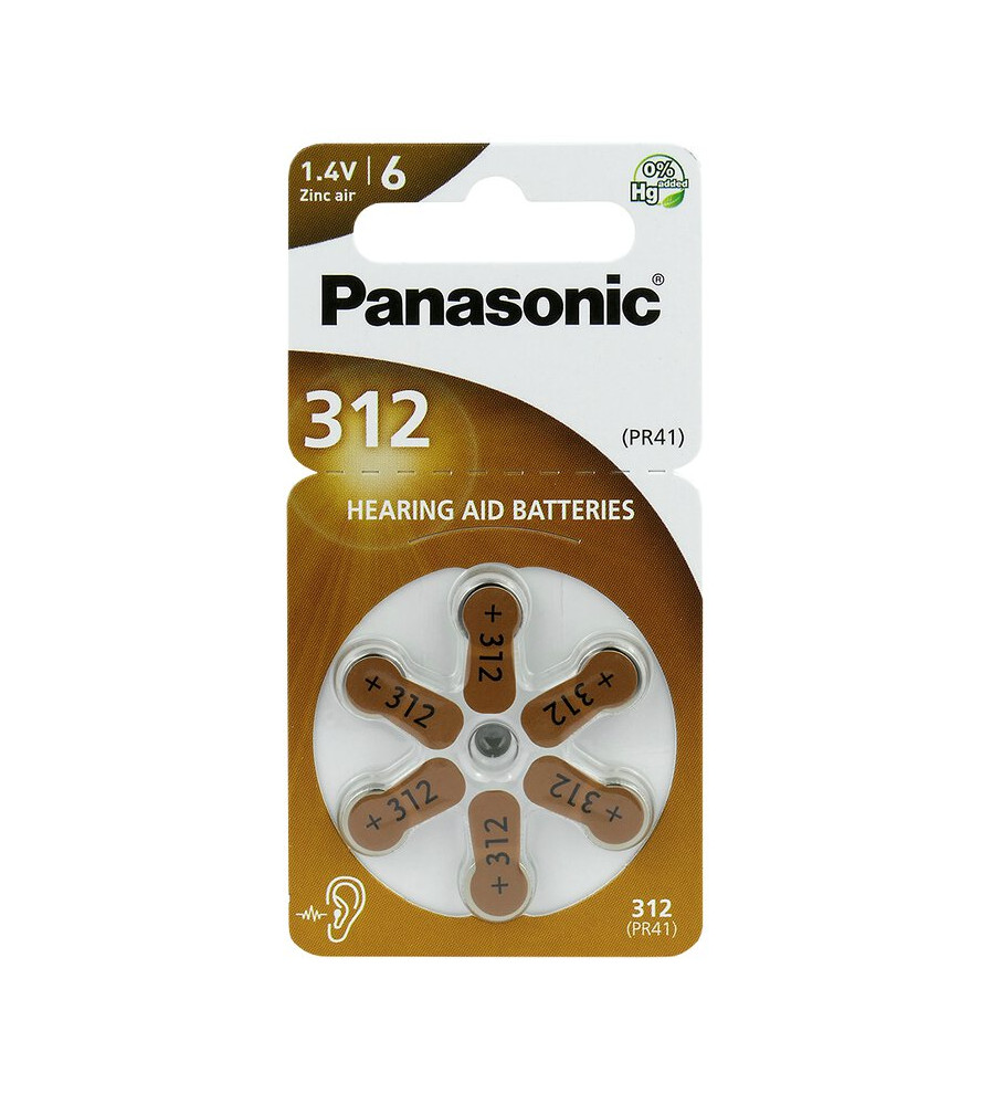 Panasonic 312 / PR312 / PR41 baterii aparate auditive