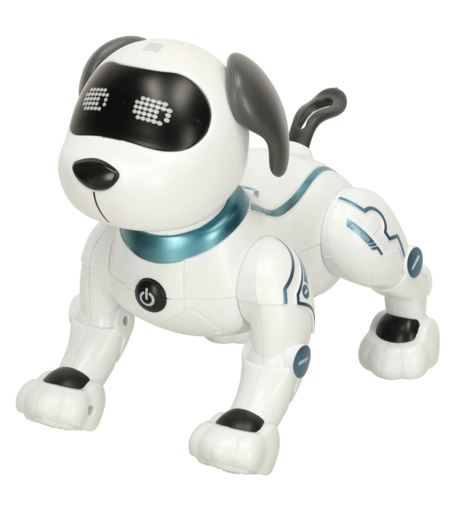 Jucarie interactiva, caine robot acrobatic, inteligent, cu telecomanda, 23x13 x 21,5cm