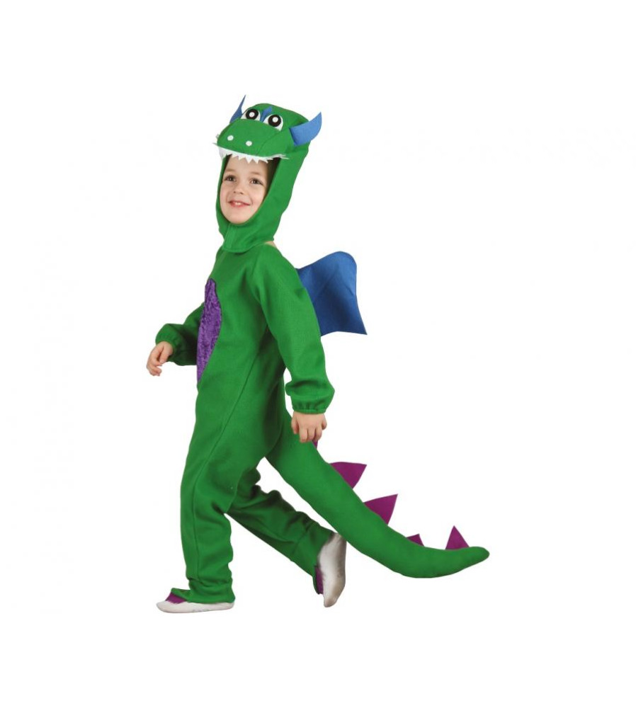 Costum carnaval Dinozaur pentru copii cu gluga ,salopeta si aripi, 92-104 cm (3-4 ani)