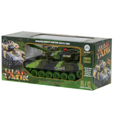 Tanc militar de jucarie RC 9993 2.4 GHz, cu telecomanda si camuflaj forestier