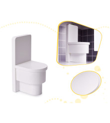 Casa de papusi din lemn cu mobilier inclus, 70cm, gri