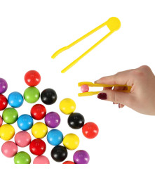 Puzzle educativ cu bile colorate Montessori