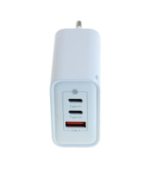 &Icirc;ncărcător OTB USB GaN (2xUSB-C + 1xUSB-A) cu USB Power Delivery USB-PD - 3 porturi - 65W - alb