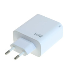 &Icirc;ncărcător OTB USB GaN (2xUSB-C + 1xUSB-A) cu USB Power Delivery USB-PD - 3 porturi - 65W - alb