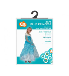 Mantie Printesa Elsa cu guler, pentru copii 4 - 6 ani, albastru (110/120 cm)