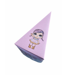 Cutie in forma de felie tort din carton de 160 gr model LOL Surprise 12 x 7 x 5 cm