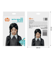 Peruca bruneta, cu codite impletite, Wednesday