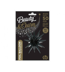 Balon din folie Stea 3D negru mat, 50 x 46 cm
