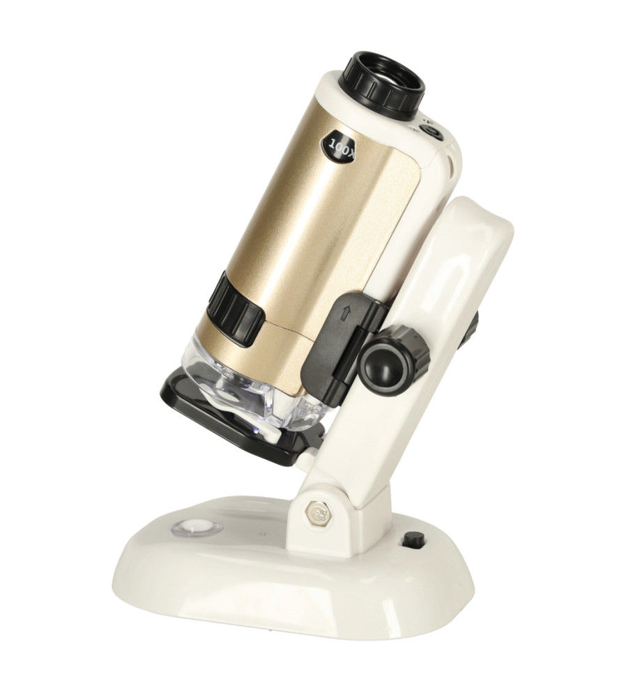 Microscop pentru Copii cu LED și UV, Pliabil, Marire 100X&ndash;250X