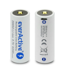 Baterie reincarcabila cu micro USB everActive 26650 3,7 V Li-ion 5200 mAh cu protecție BOX