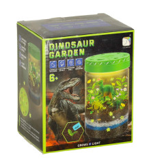 Kit de terariu cu lumini LED pentru copii, 3 dinozauri, accesorii incluse, 10 x 10 x 16 cm