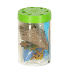Kit de terariu cu lumini LED pentru copii, 3 dinozauri, accesorii incluse, 10 x 10 x 16 cm