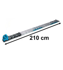 Camion jucarie cu 6 masinute, lansator, lungime 2 m albastru