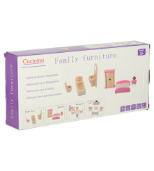 Set mobilier de jucarie din lemn pentru Casuta Papusilor, mov