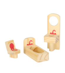 Set mobilier de jucarie din lemn pentru Casuta Papusilor, mov