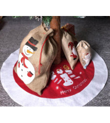 Sac pentru cadouri din iuta, model Gnom, 24 x 18 cm