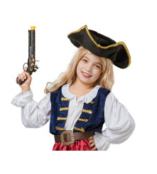 Costum carnaval pirat elegant, pentru fete, 5-6 ani ( 110/120 cm)