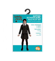 Costum carnaval Wednesday pentru copii, (6 - 8 ani) 120/130 cm